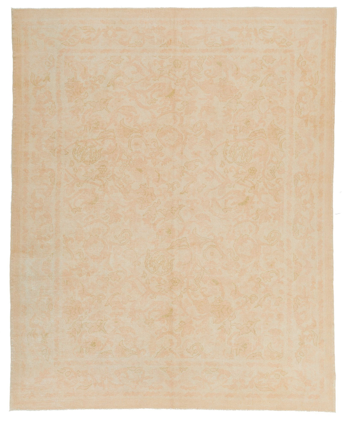 9x11 Beige and Rust Turkish Oushak Rug