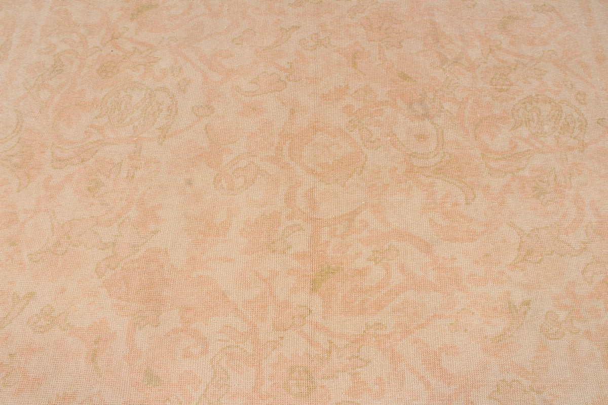9x11 Beige and Rust Turkish Oushak Rug