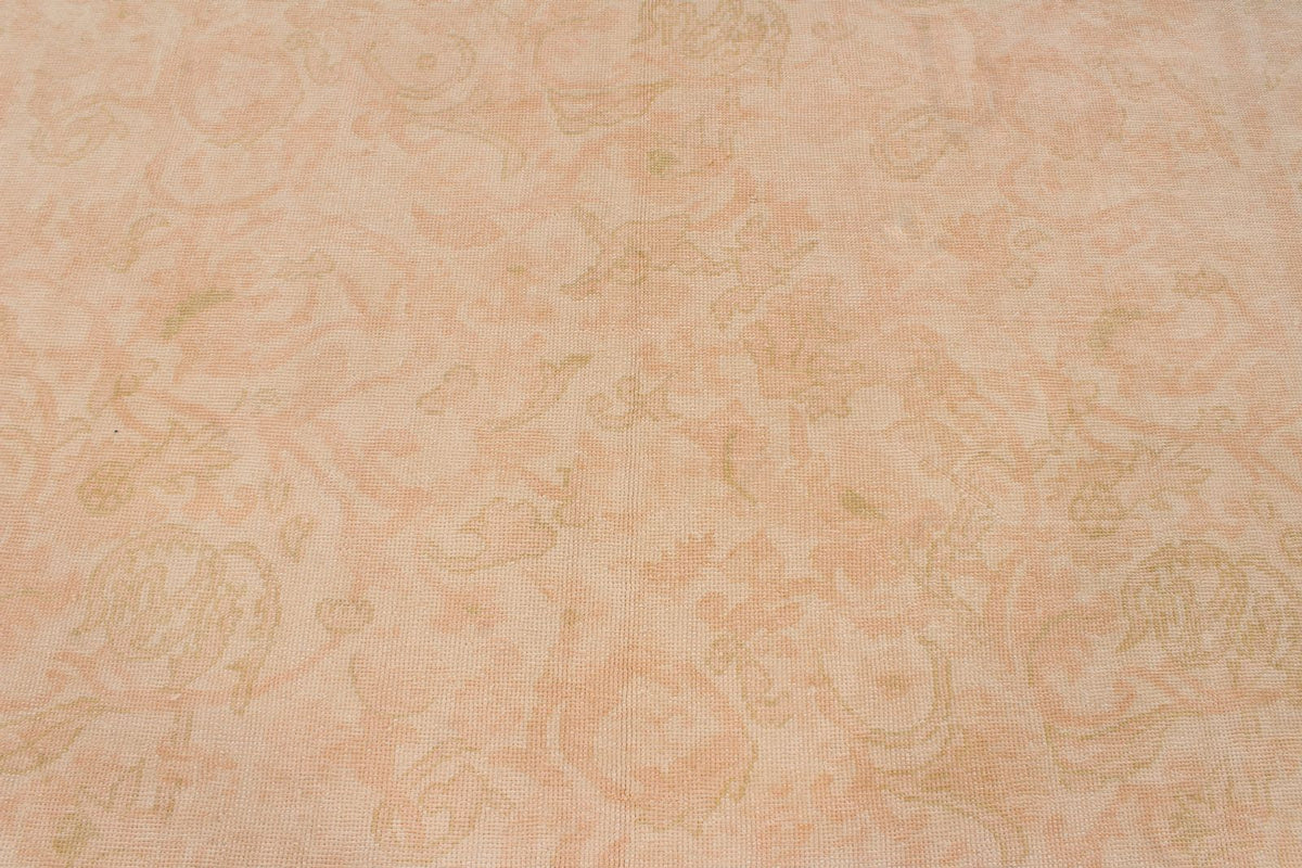 9x11 Beige and Rust Turkish Oushak Rug