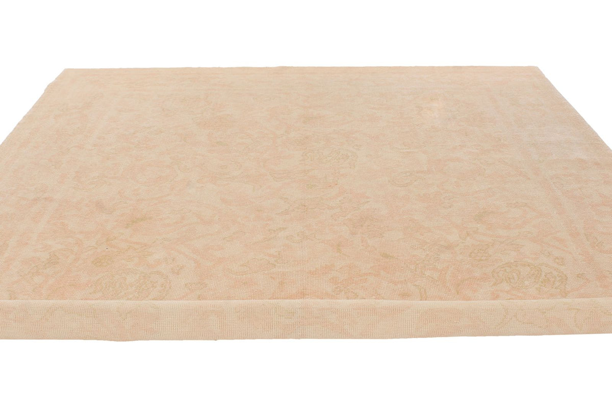 9x11 Beige and Rust Turkish Oushak Rug