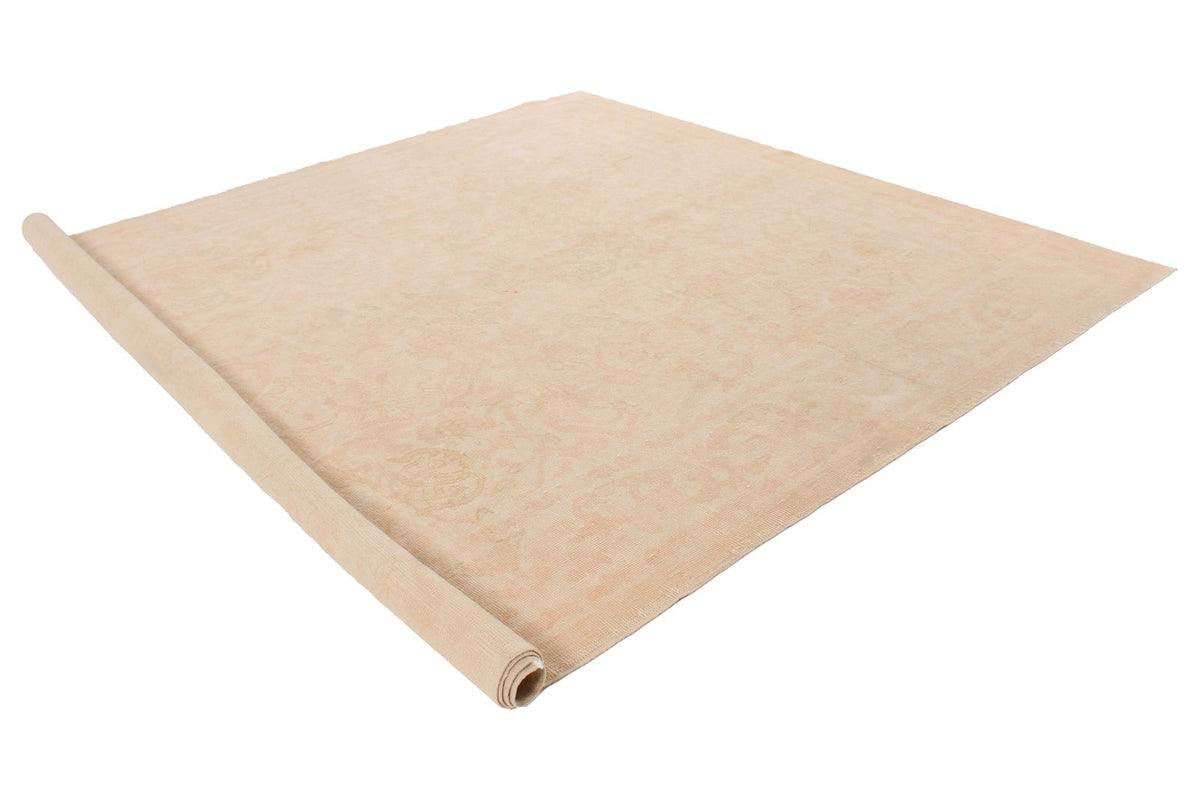 9x11 Beige and Rust Turkish Oushak Rug
