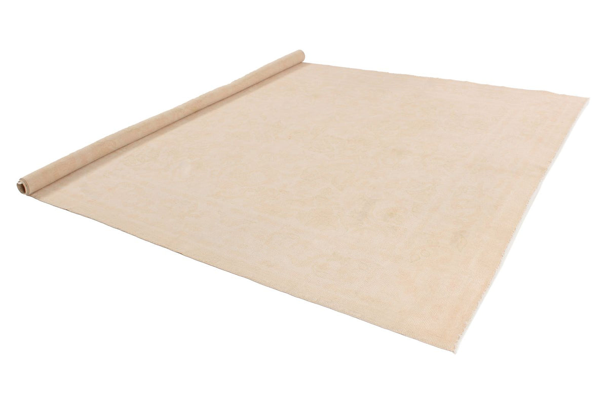 9x11 Beige and Rust Turkish Oushak Rug