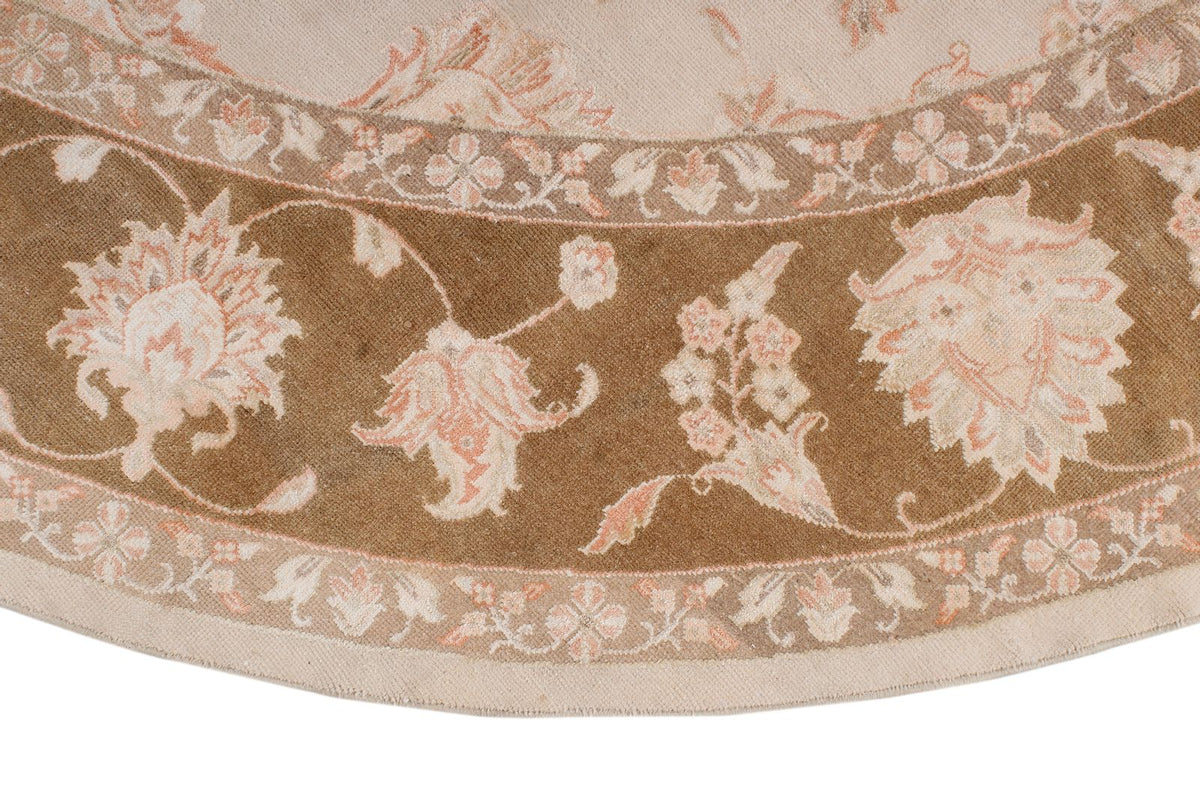 9x9 Beige and Brown Turkish Oushak Rug