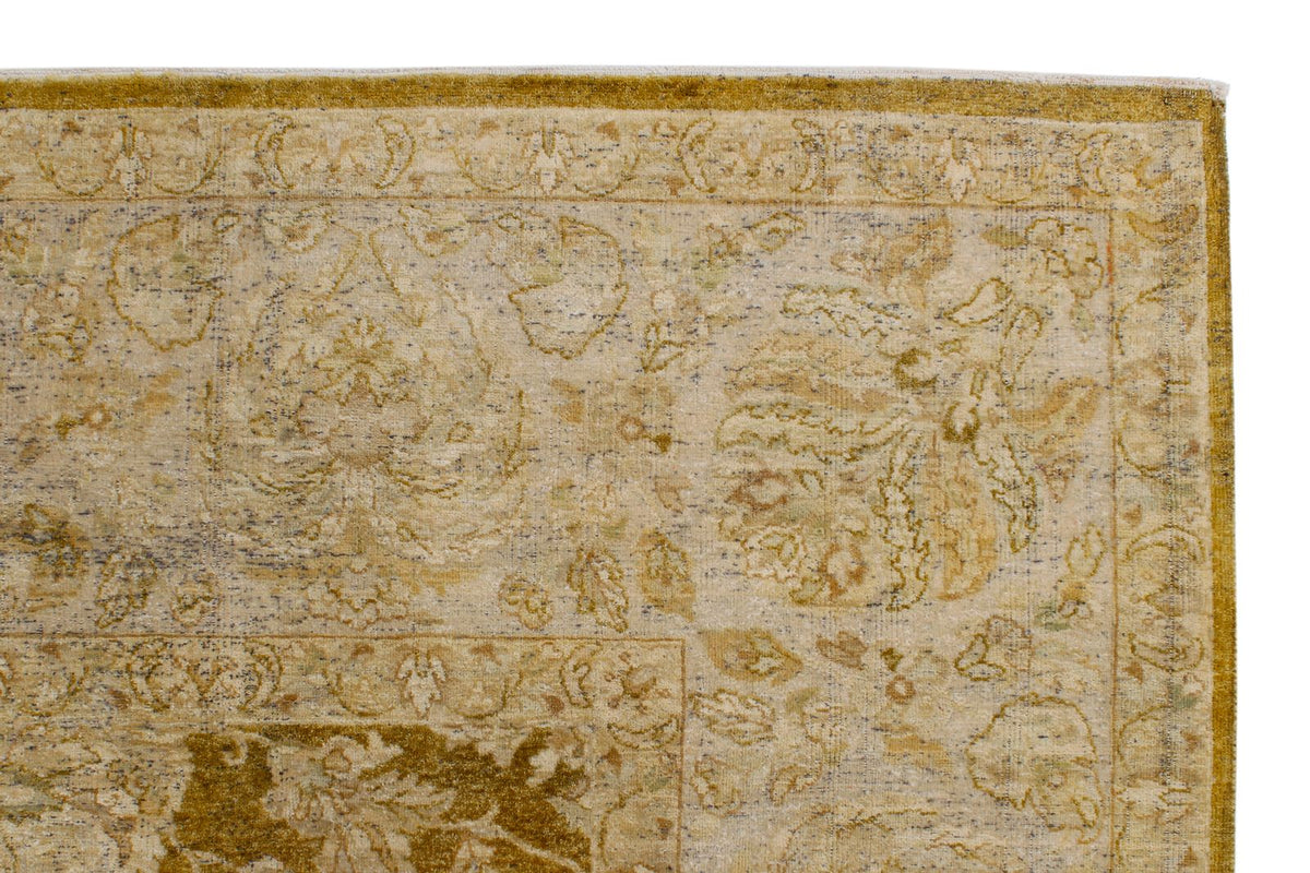 9x12 Green and Brown Turkish Oushak Rug
