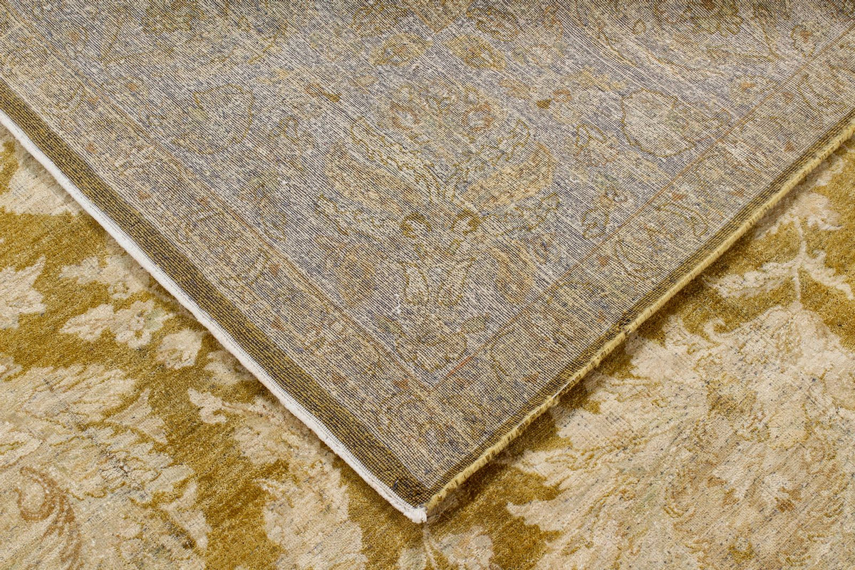 9x12 Green and Brown Turkish Oushak Rug