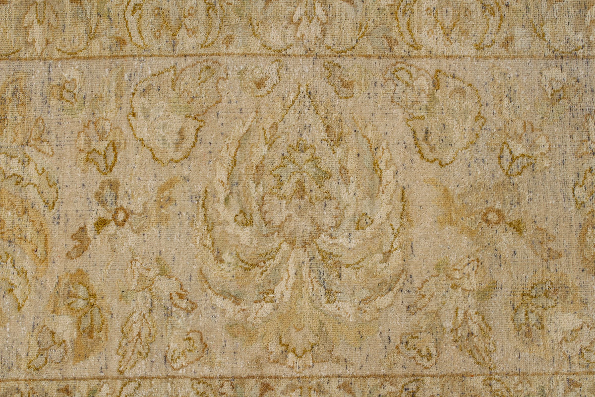 9x12 Green and Brown Turkish Oushak Rug