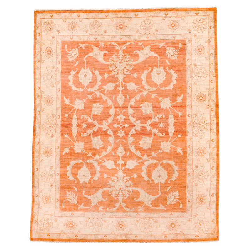 8x10 Rust and Beige Turkish Oushak Rug