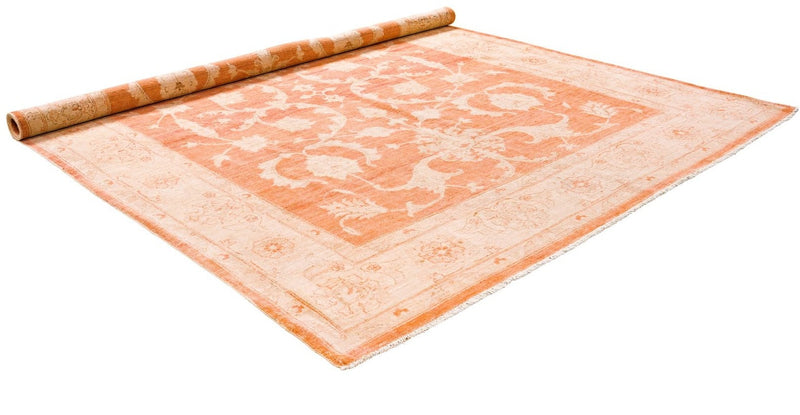 8x10 Rust and Beige Turkish Oushak Rug