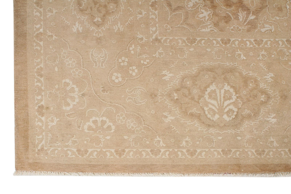 8x10 Beige and Brown Turkish Oushak Rug