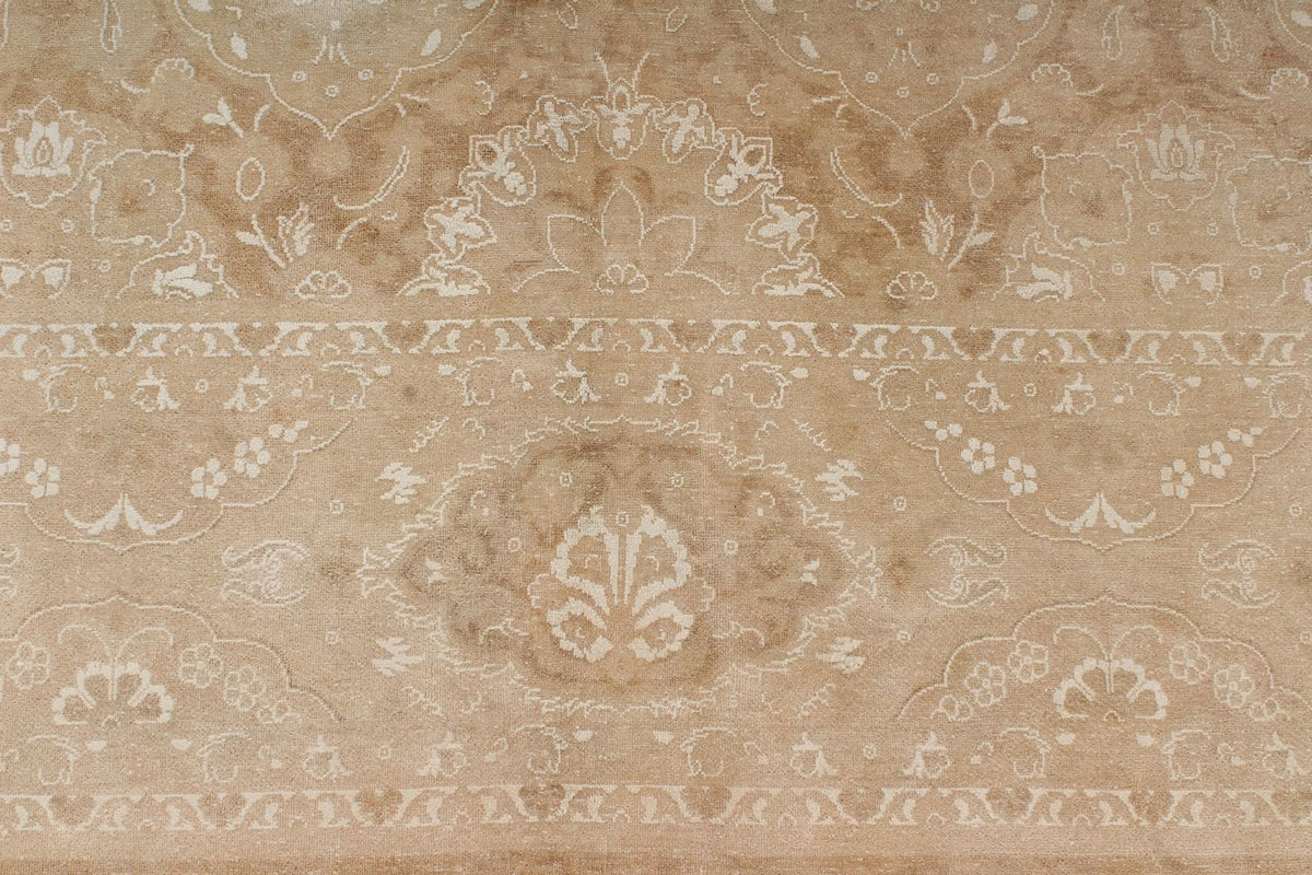 8x10 Beige and Brown Turkish Oushak Rug