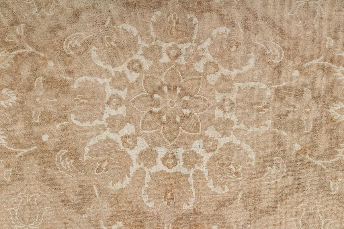 8x10 Beige and Brown Turkish Oushak Rug
