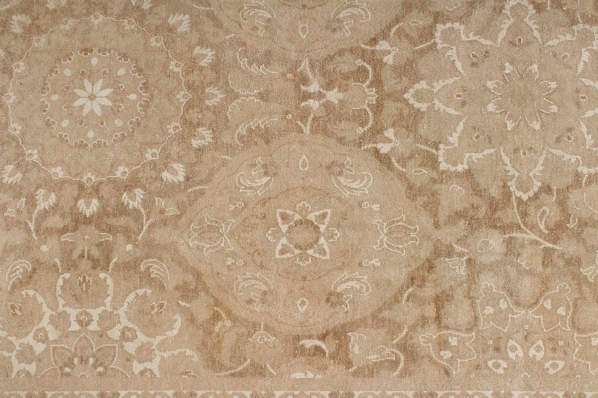 8x10 Beige and Brown Turkish Oushak Rug