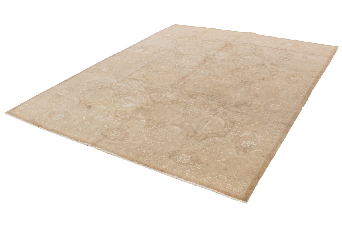 8x10 Beige and Brown Turkish Oushak Rug
