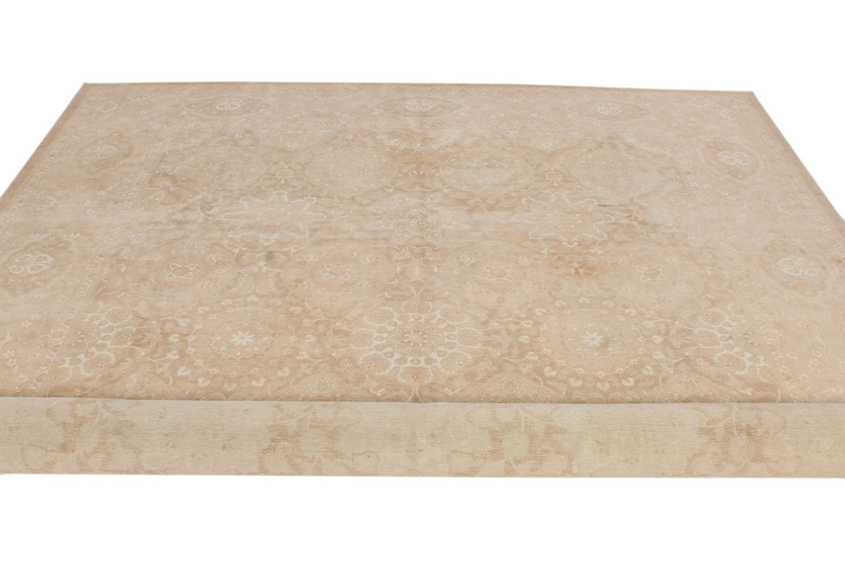 8x10 Beige and Brown Turkish Oushak Rug