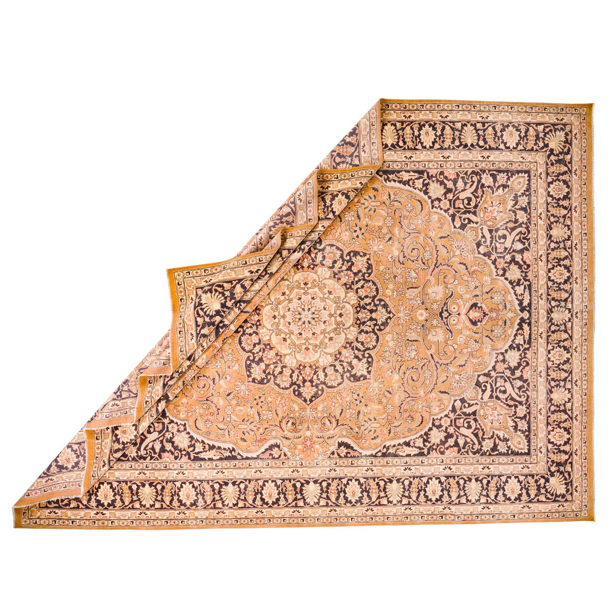 10x14 Beige and Black Persian Rug