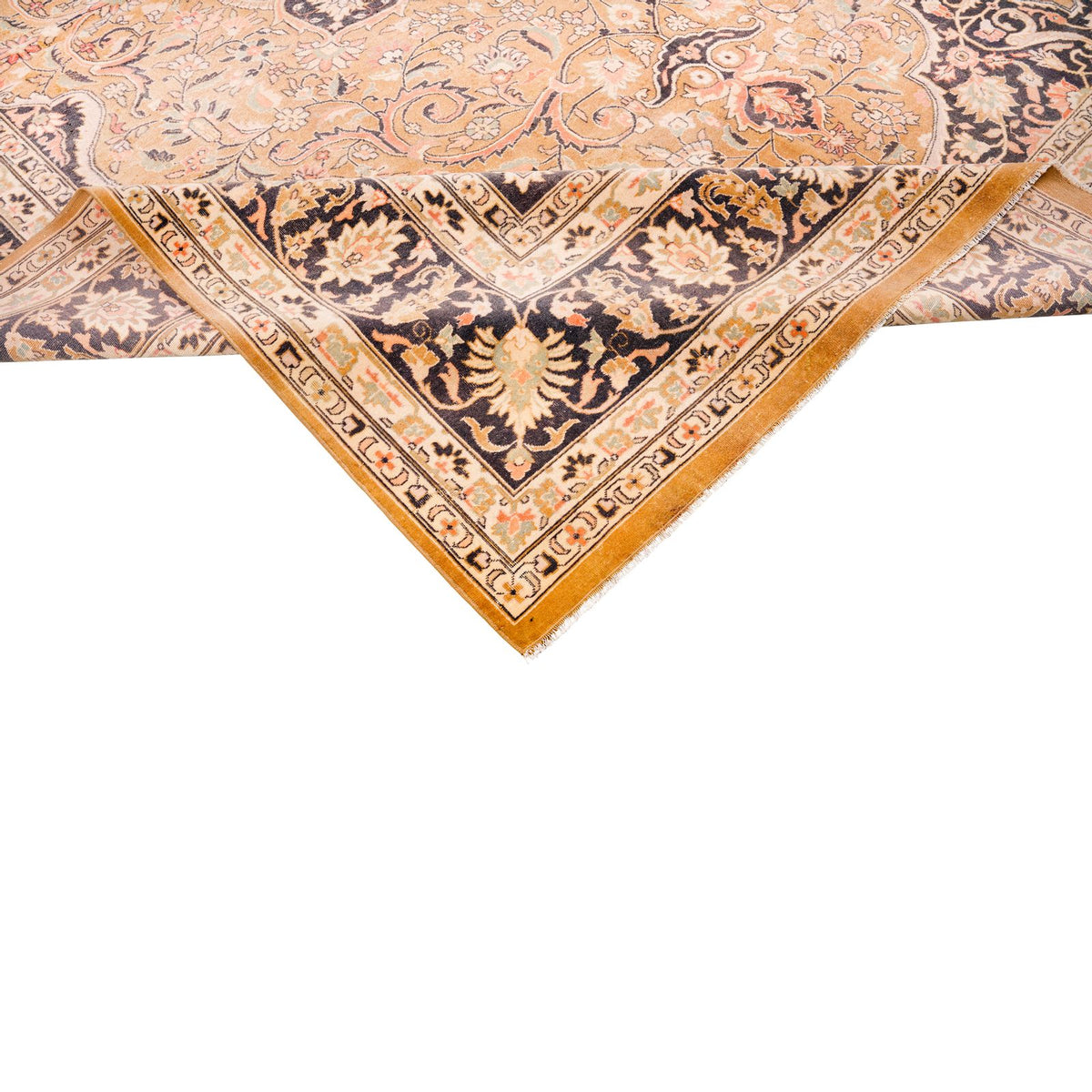 10x14 Beige and Black Persian Rug