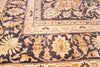 Vintage Handmade 10x14 Beige and Black Persian Kashan Distressed Area Rug
