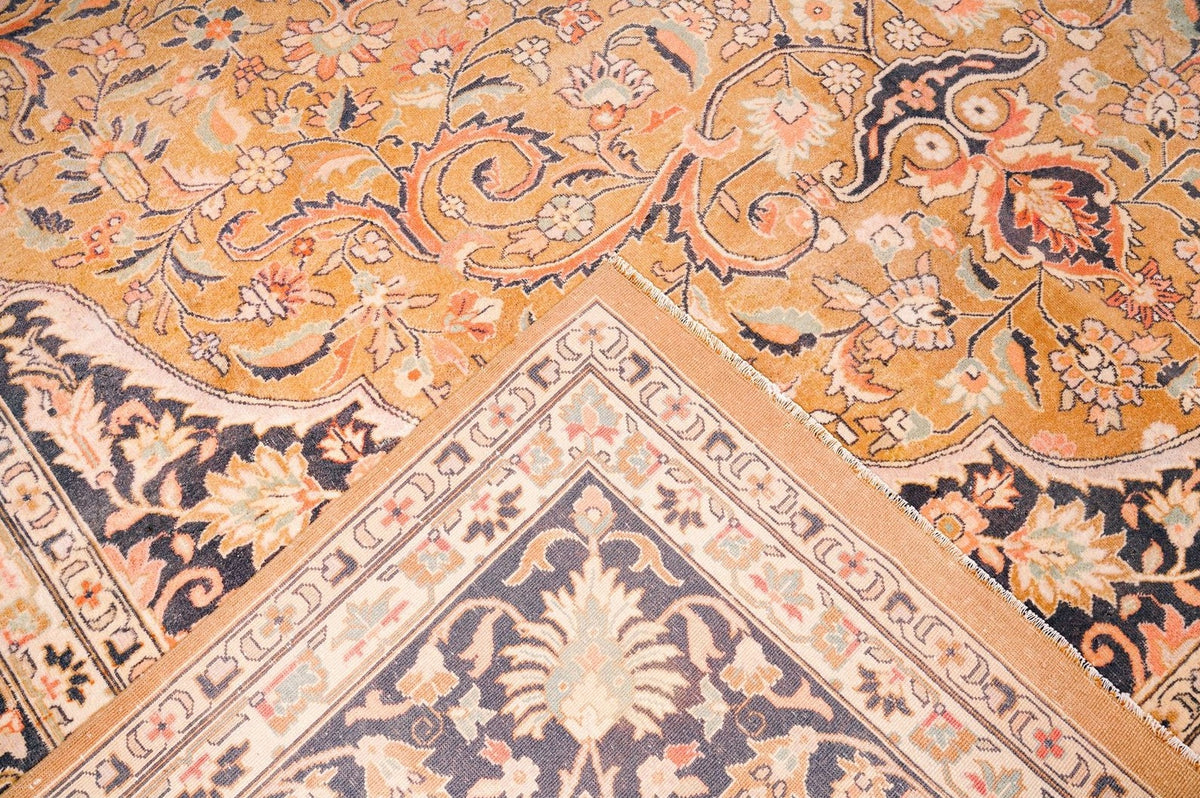 10x14 Beige and Black Persian Rug