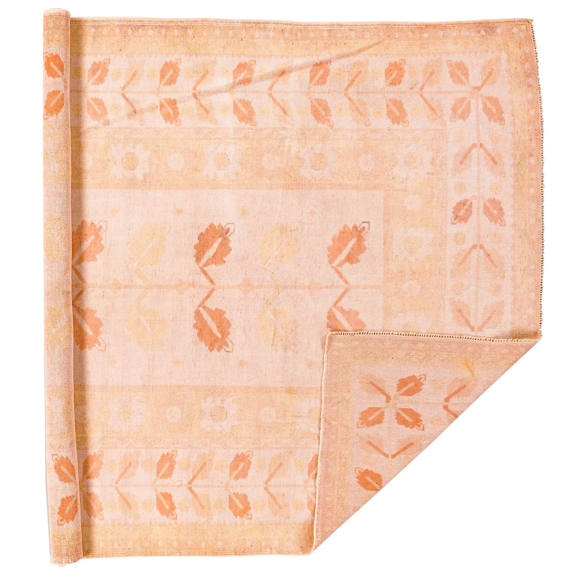 6x9 Beige and Rust Traditional Rug