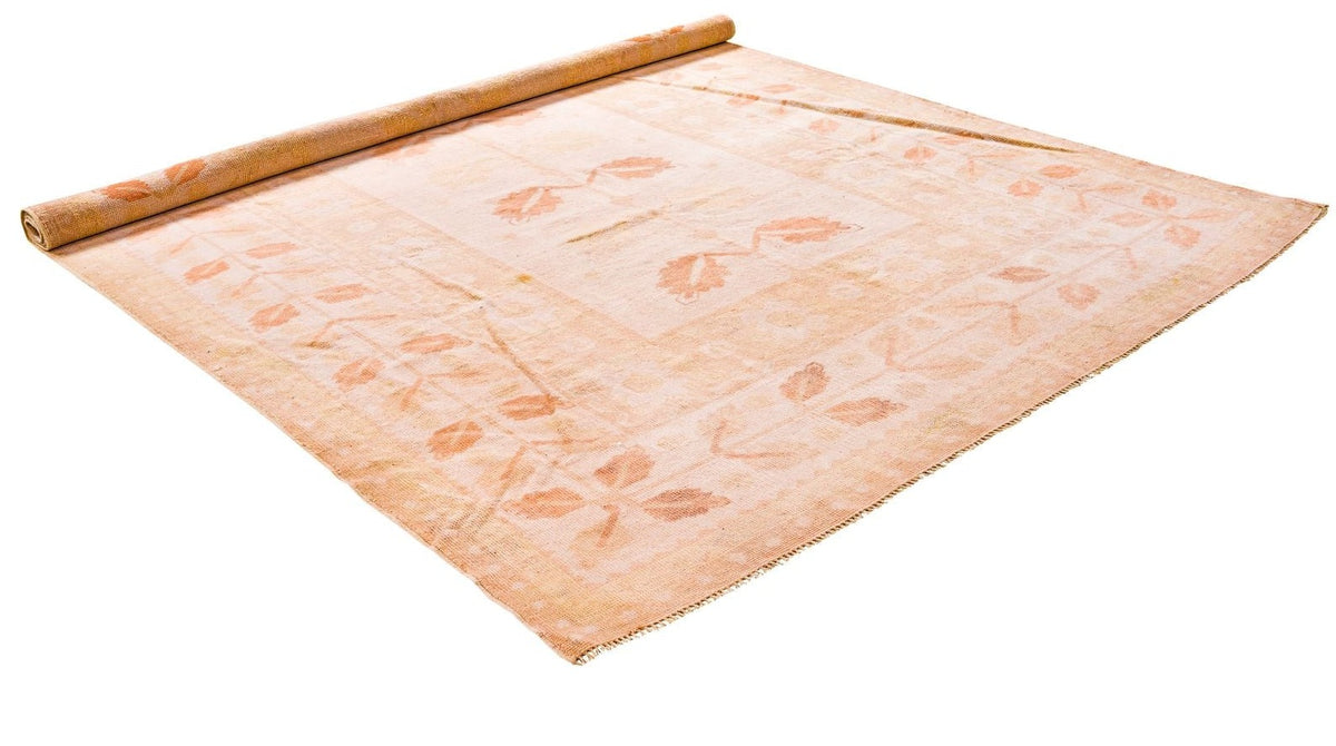 6x9 Beige and Rust Traditional Rug