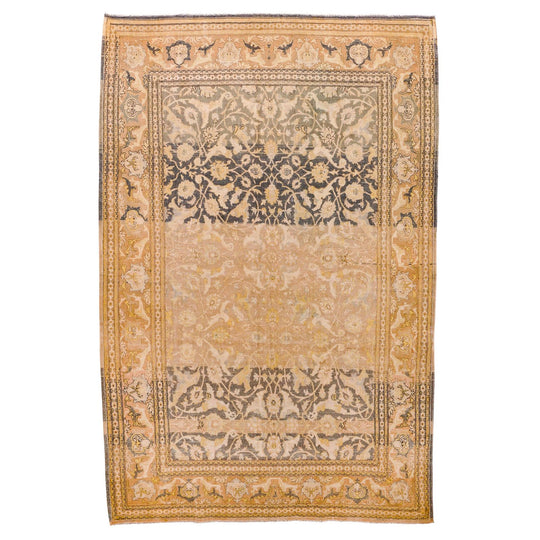 5x8 Beige and Blue Persian Traditional Rug
