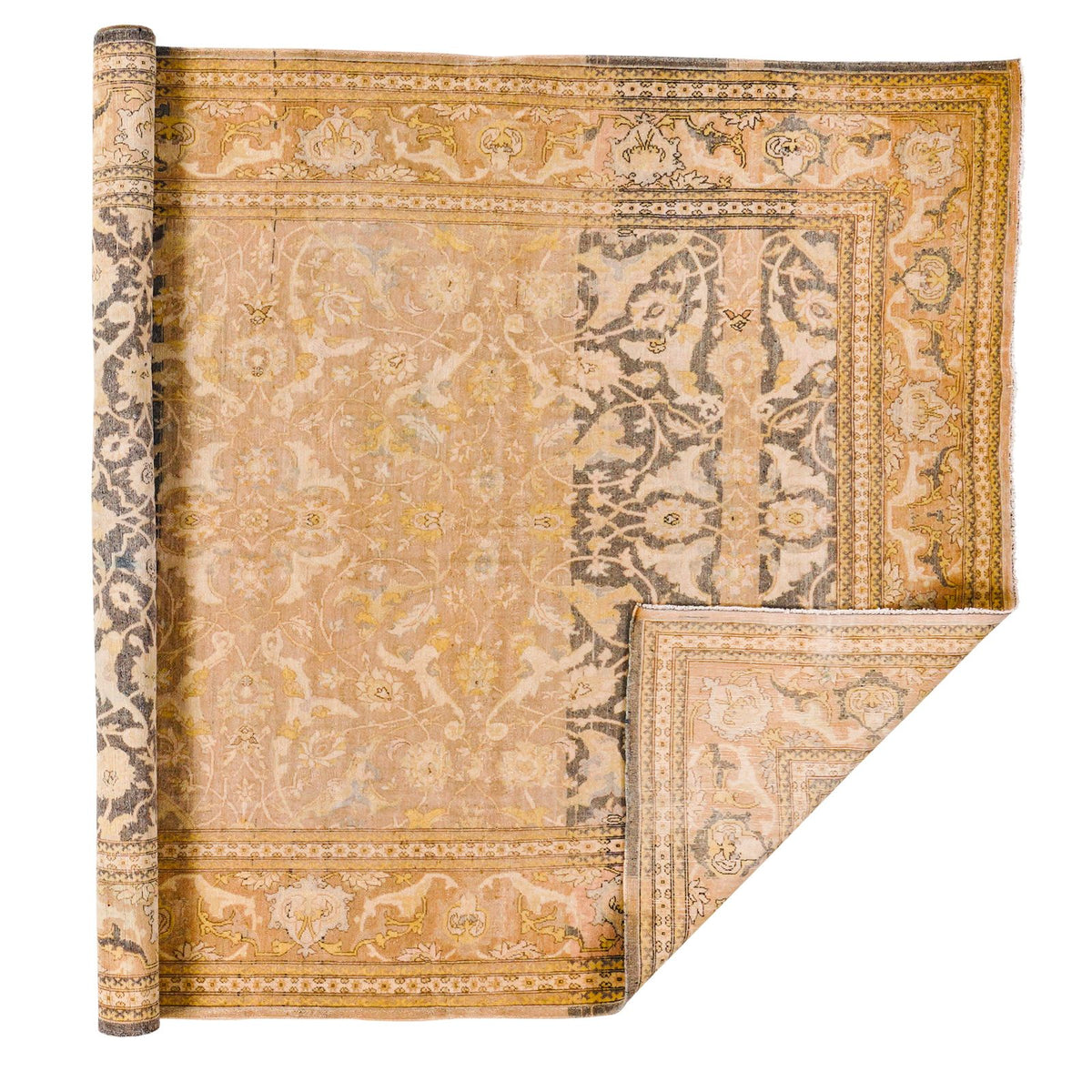 5x8 Beige and Blue Persian Traditional Rug