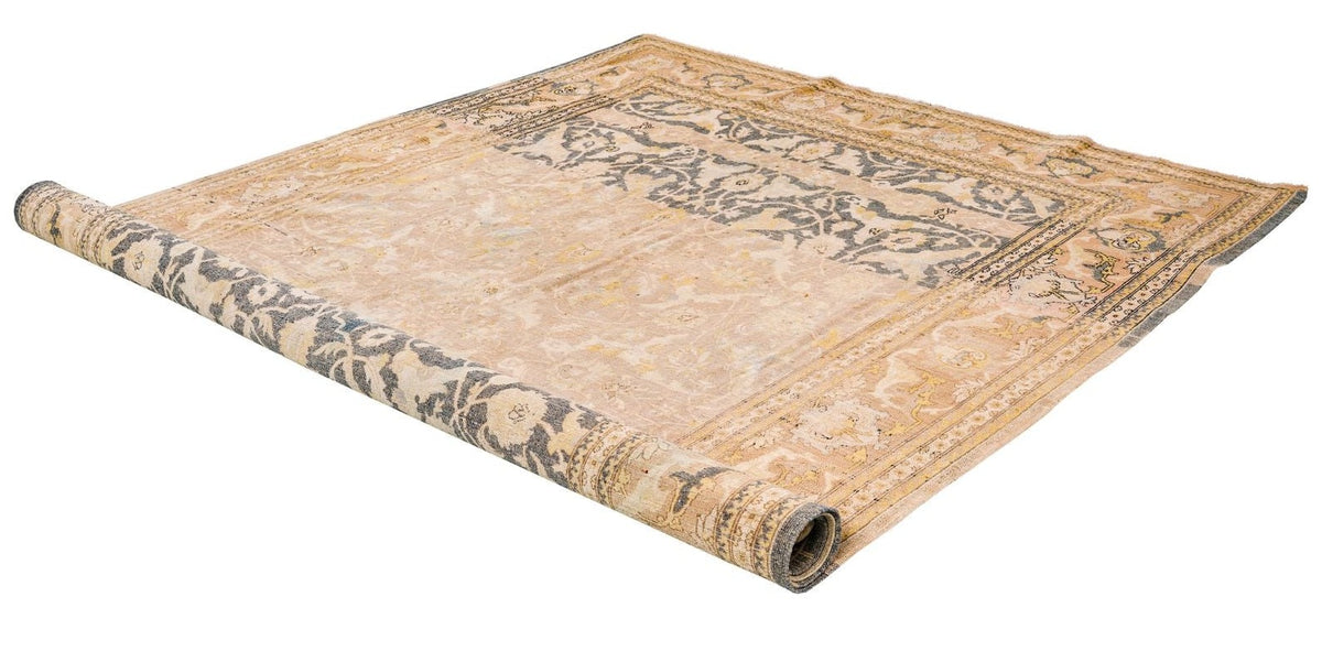 5x8 Beige and Blue Persian Traditional Rug