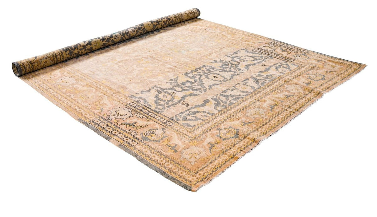5x8 Beige and Blue Persian Traditional Rug