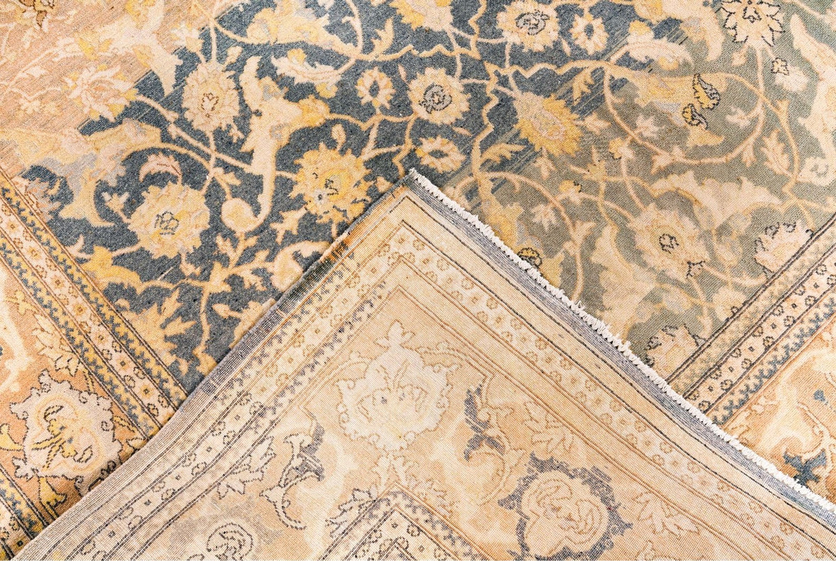 5x8 Beige and Blue Persian Traditional Rug