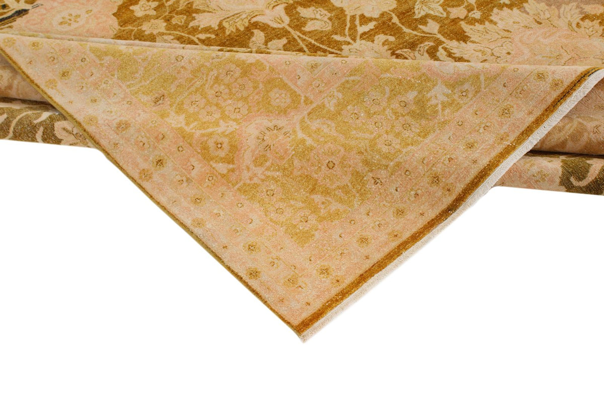 9x12 Yellow and Beige Turkish Oushak Rug