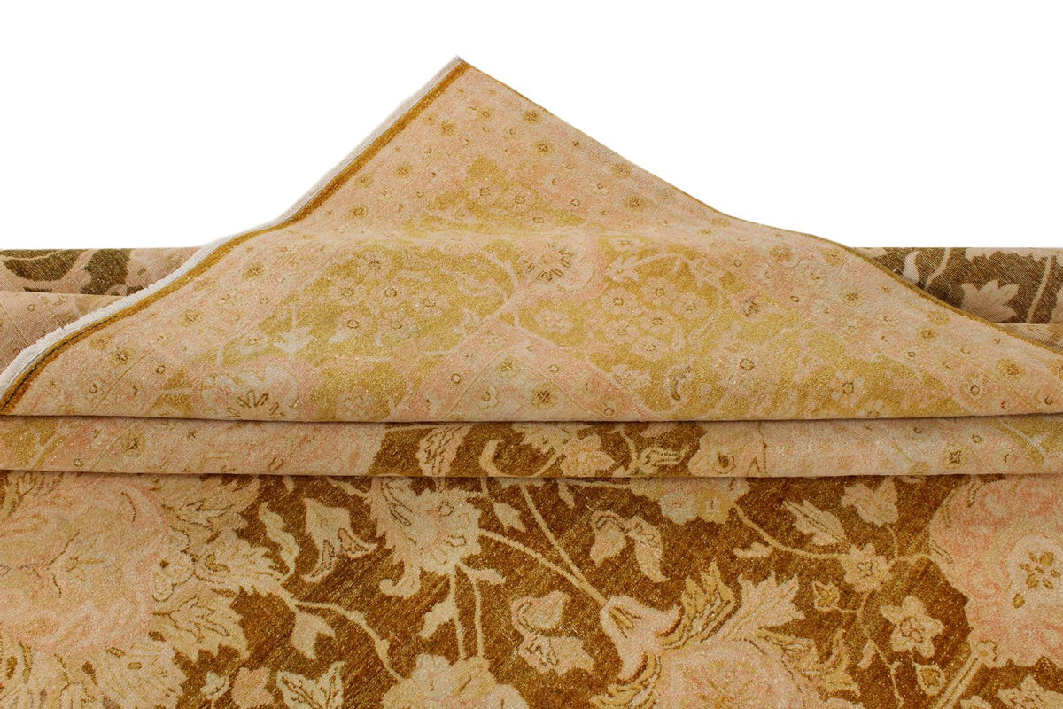 9x12 Yellow and Beige Turkish Oushak Rug