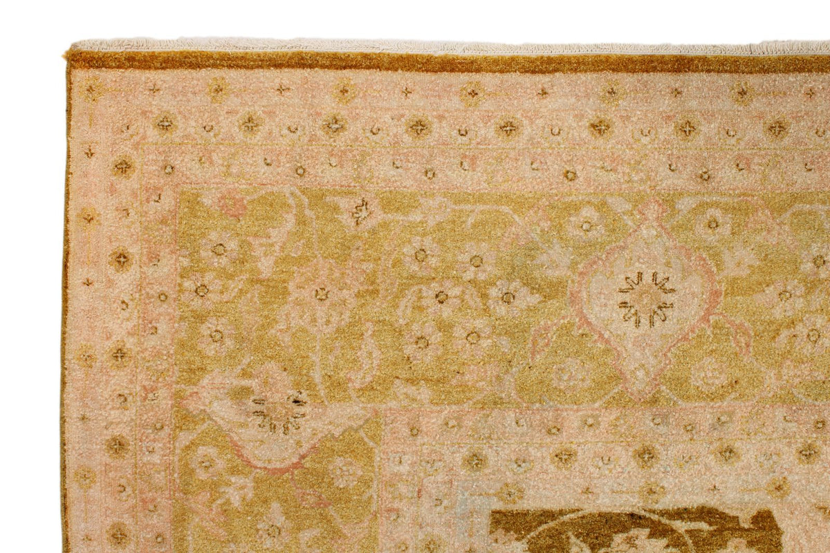 9x12 Yellow and Beige Turkish Oushak Rug