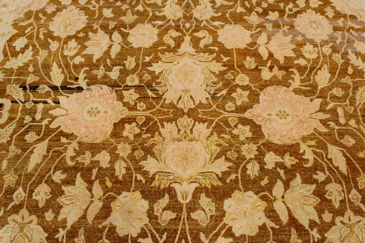 9x12 Yellow and Beige Turkish Oushak Rug