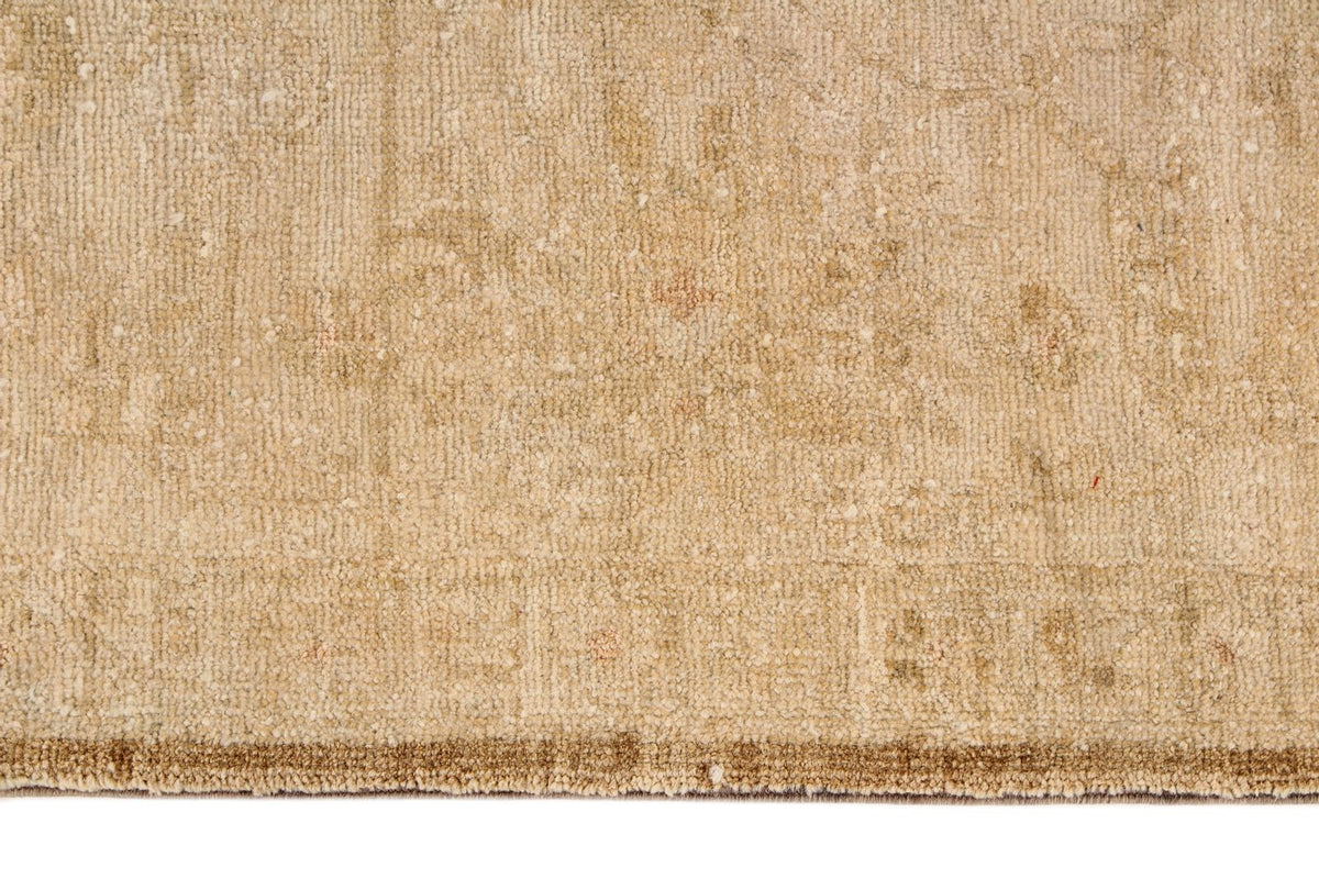 7x10 Beige and Brown Turkish Oushak Rug