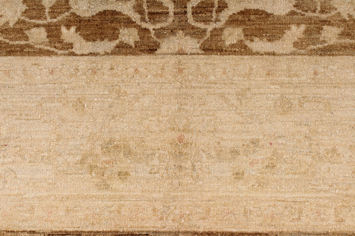 7x10 Beige and Brown Turkish Oushak Rug