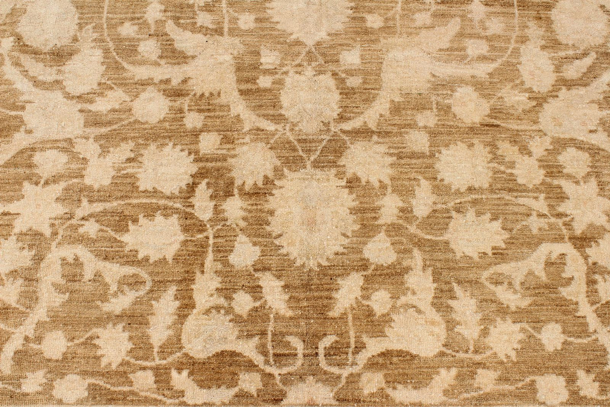 7x10 Beige and Brown Turkish Oushak Rug
