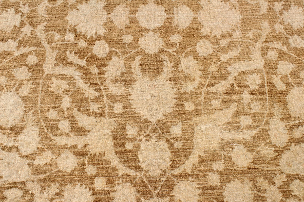 7x10 Beige and Brown Turkish Oushak Rug