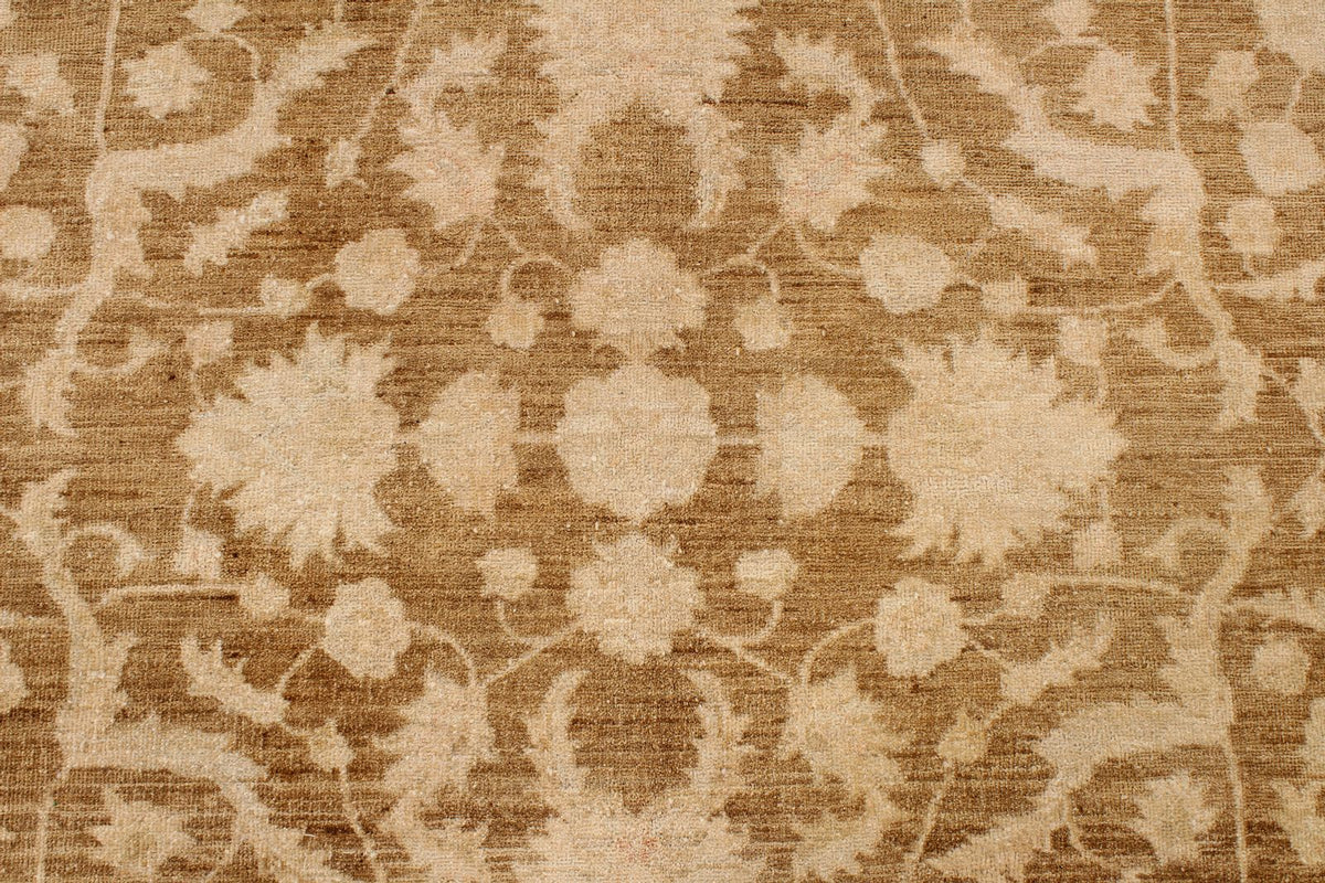 7x10 Beige and Brown Turkish Oushak Rug
