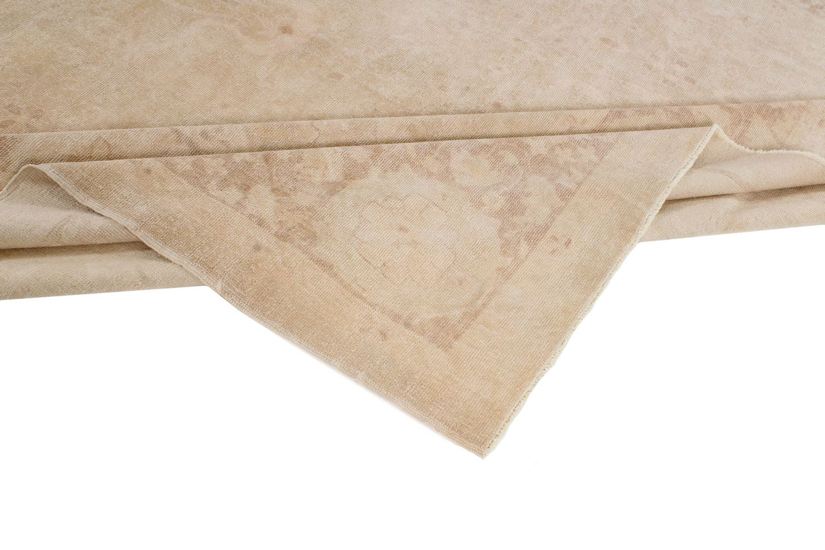 9x12 Beige and Brown Turkish Oushak Rug