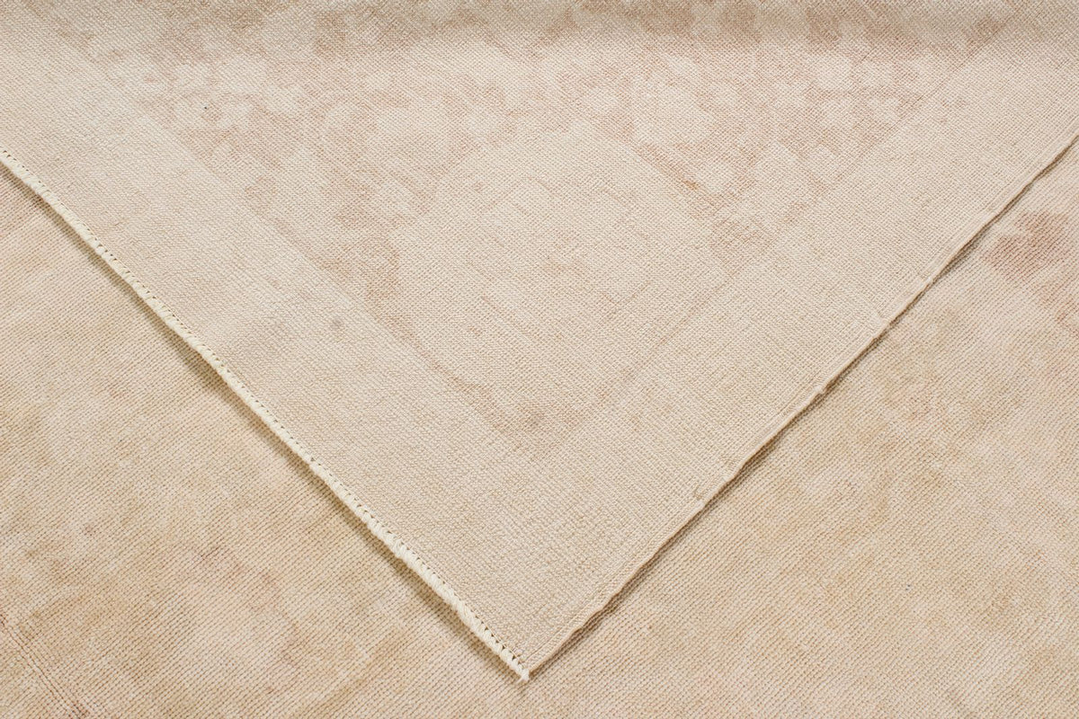 9x12 Beige and Brown Turkish Oushak Rug