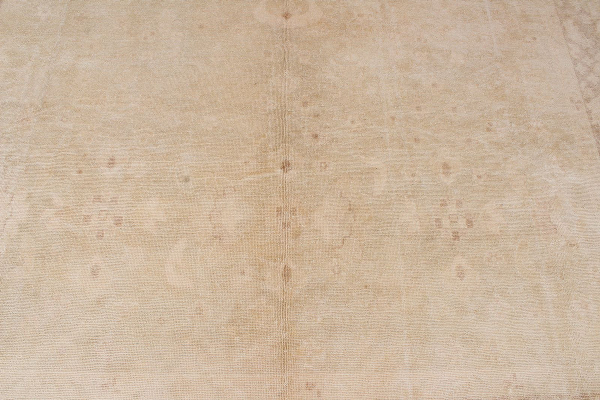 9x12 Beige and Brown Turkish Oushak Rug