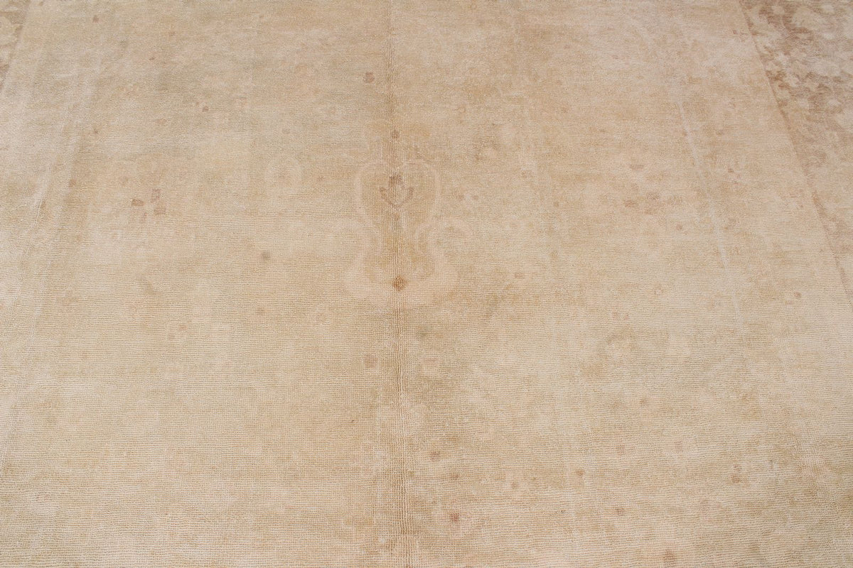 9x12 Beige and Brown Turkish Oushak Rug