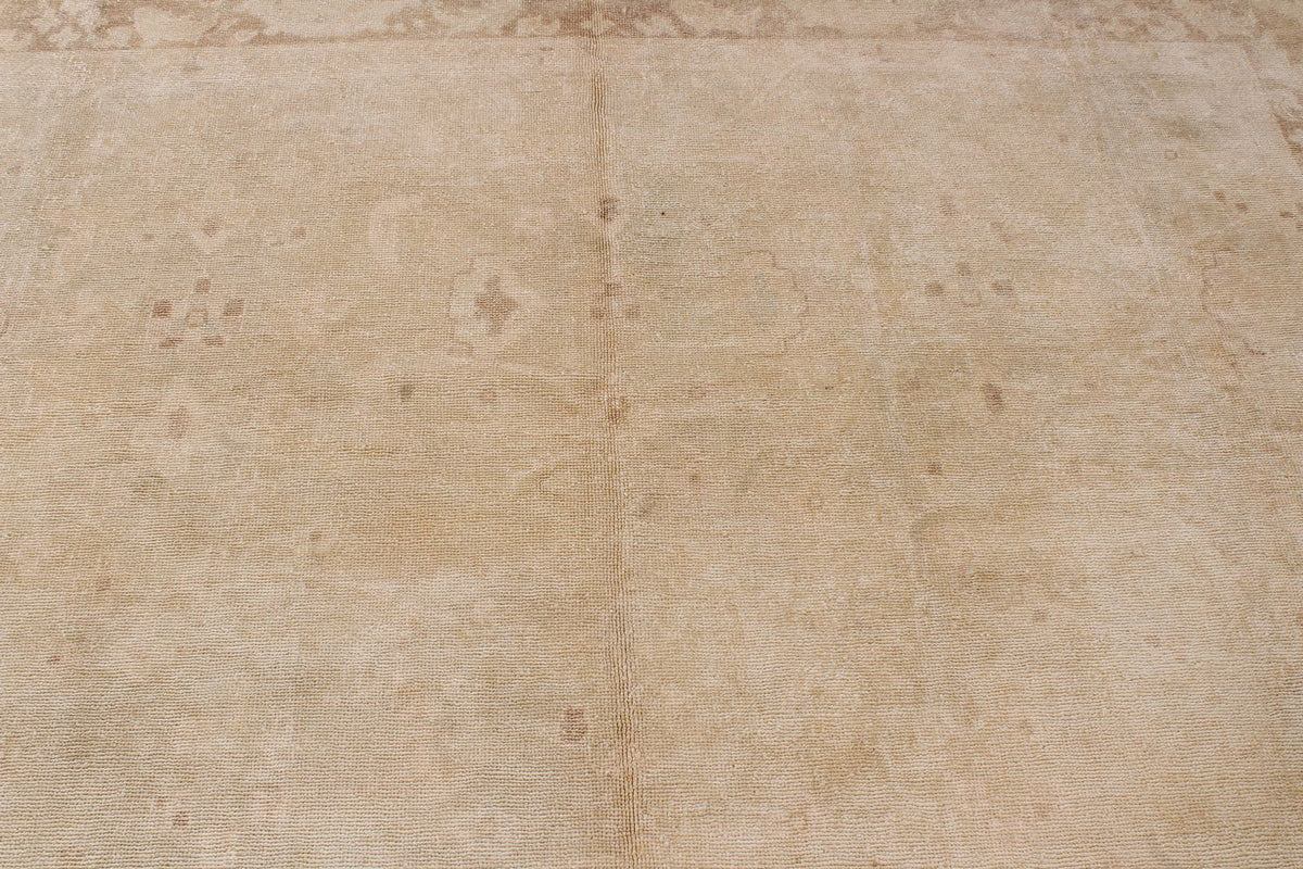 9x12 Beige and Brown Turkish Oushak Rug