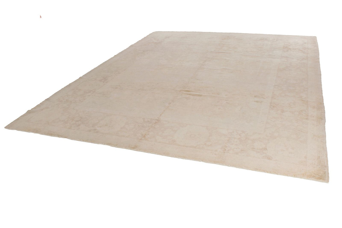 9x12 Beige and Brown Turkish Oushak Rug