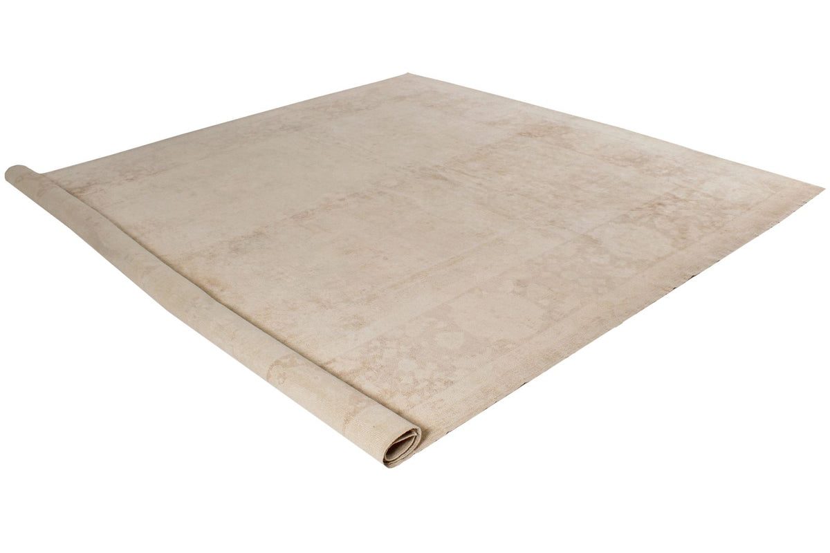 9x12 Beige and Brown Turkish Oushak Rug