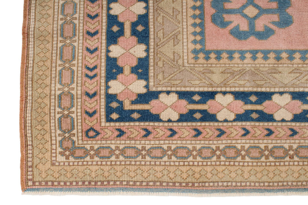8x11 Pink and Blue Turkish Tribal Rug