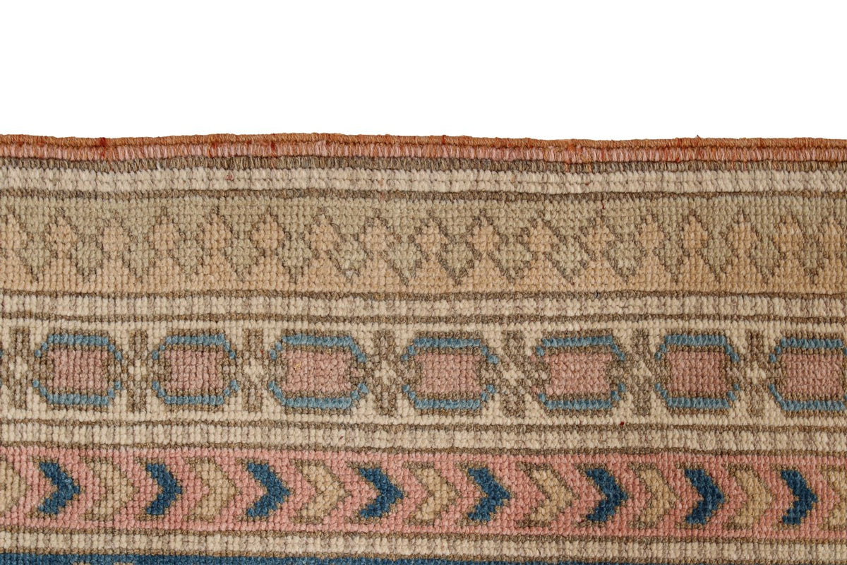 8x11 Pink and Blue Turkish Tribal Rug