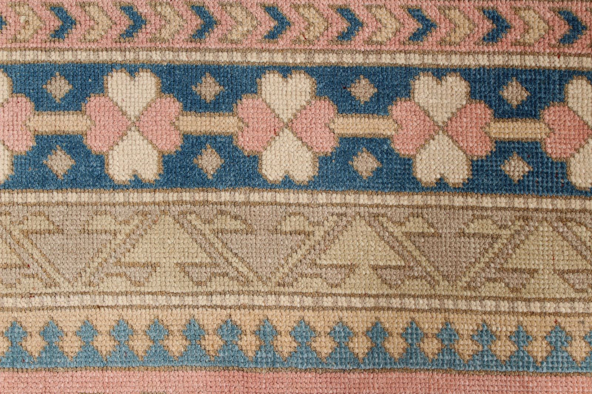 8x11 Pink and Blue Turkish Tribal Rug