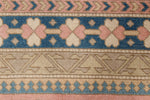 Vintage Handmade 8x11 Pink and Blue Anatolian Turkish Tribal Distressed Area Rug