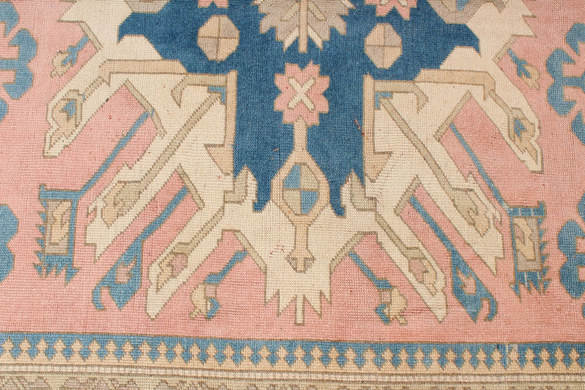 8x11 Pink and Blue Turkish Tribal Rug